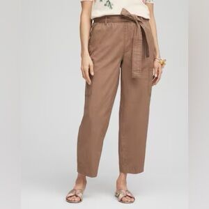 NWT Chico’s Poplin Pull-OnCropped Teakwood Brown Size 2.5 (US 14)